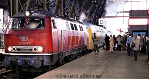 1982 Bremen Hbf Bahnhof Hauptbahnhof V160 BR 216 LBE DoSto Doppelstockwagen Lübeck Büchener Eisenbah