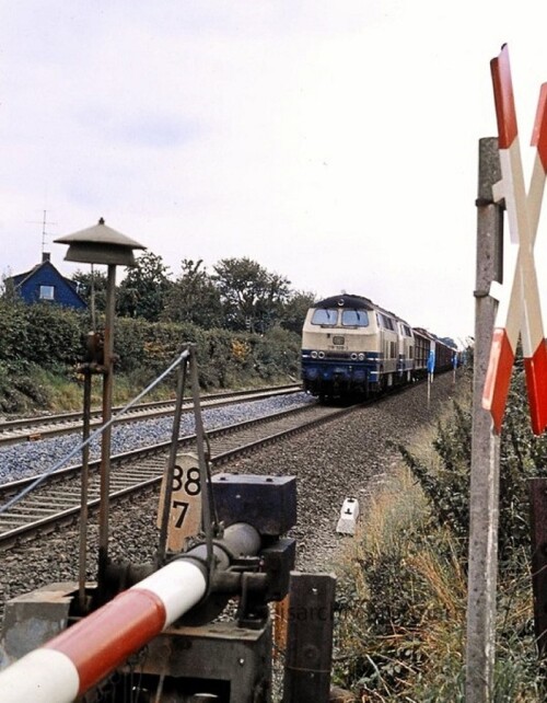 BR_218_ozenablau_Guterzug_Delingsdorf_Kupfermuhle_Bahnhof_Baustelle_Gleisbau_1979.jpg