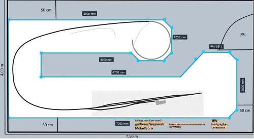Anlagenplanung Schwarzwaldbahn GLP Gleisplan Achim Enbahnhof mit Stichstrecke 1865 Kopie