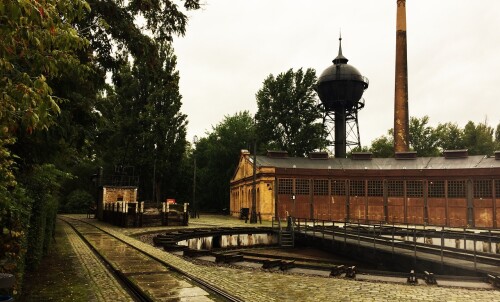 BW Lokschuppen Drehscheibe Gelbklinker Verkehrsmuseum Berlin außen (1)