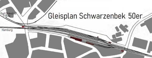 GLP Gleisplan Schwarzenbek Bahnhof 1950er Jahre