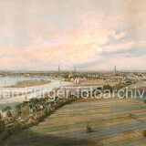 1850-Hamburg-Rothenburgsort.-Blick-vom-Wasserturm-Norderelbe-rechts-der-Zug