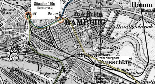 1906 GLP Gleisplan Umbau Hamburg Bahn Wesen Hauptbahnhof Berliner Bahnhof Venloer Lübecker Bahnhof
