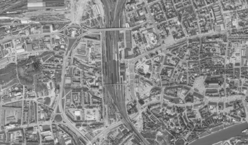Ulm GLP Gleisplan Luftbild 1968 Hauptbahnhof (1)