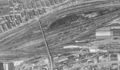 Ulm GLP Gleisplan Luftbild 1968 Hauptbahnhof (2)