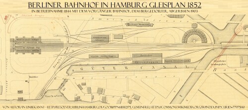 Hamburg Berliner Bahnhof 1852 Gleisplan GLP Hauptbahnhof (2)