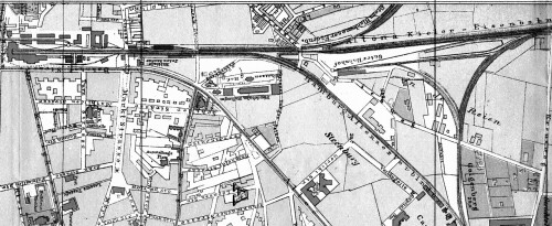 1884 Hamburg Altona Bahnhof und umgebung Karte geografische Gleisplan