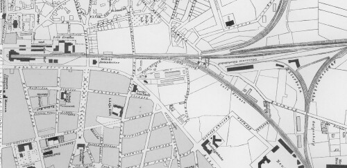 1888 Hamburg Altona Bahnhof und umgebung Karte geografische Gleisplan