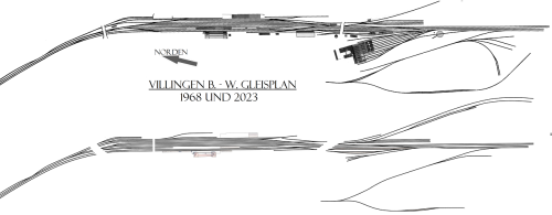 Villingen Bahnhnhof 1968 2023 GLP Gleisplan Baden Württemberg Kopie