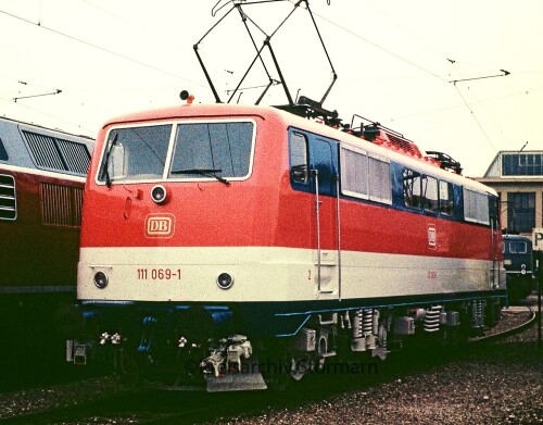 BR 111 069 Versuchslackierung München Freimann Ausbesserungswerk AW 1985 Tag der offenen Tür