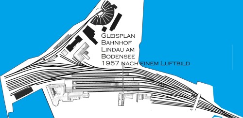 1957 Lindau Bahnhof Insel Gleisplan GLP Bodensee (0)