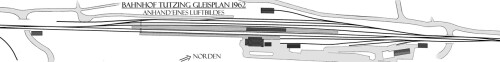 Tutzing Bahnhof Gleisbild GLB Luftbild Starnberger See 1962