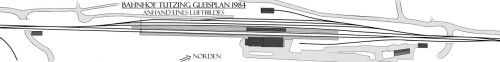 Tutzing Bahnhof Gleisbild GLB Luftbild Starnberger See 1984