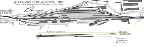Weilheim Bahnhof Gleisplan 1965 Kopie
