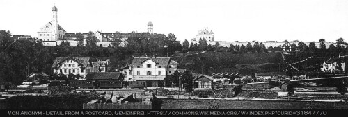 1902 Schongau mit Bahnhof um 1902
