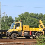 2_Wege_Mercedes_Unimog_Willke_Schienenbau_Ludwigslust_Bahnhof_Juni_2025
