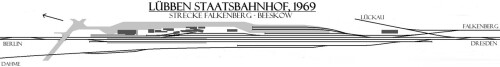 Lübben Abzweig Staatsbahnhof Bahnhof GLP Gleisplan 1969 Kopie