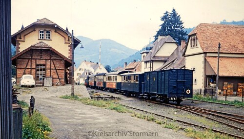 Schönau Bahnhof Lok 105 Schmalspurbahn Ausflugsbahn Dampfzug 1967 aa