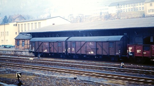 1966 Gerolstein Bahnhof Bayern Stückgut Schnellverkehr Güterschuppen