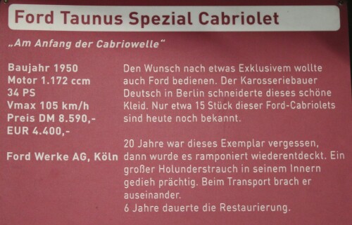 Ford Taunus Spezial Cabriolet Automuseum Schramberg 2025 Mai (2)