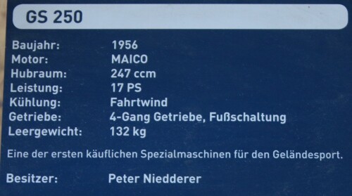 Maico GS 250 Geländemaschine Geländemotorrad 50er Jahre 1956 Automuseum Schramberg 2025 Mai (3)