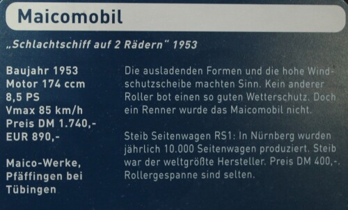 Maicomobil blau Schlachtschiff auf 2 Rädern Automuseum Schramberg 2025 Mai (2)