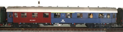 D Zug epoche 3a Schnellzugwagen DB Vorkriegswaggons D Kakadu Halbseisewagen rot blau 1. 2. Klasse Sp