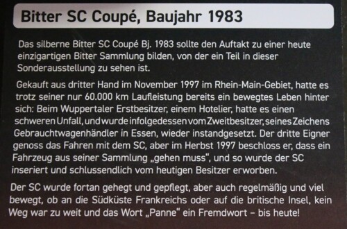 Bitter SC Coupe 1983 Sonderausstellung Automuseum Schramberg 2025 Mai