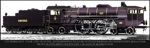 Bayrische S 2 6 BR 15 Frontkabine BR 05 Frontcab Frontkabine Bayrisch königliche Staatsbahn violett 