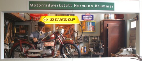d Motorradwerkstatt Nachkriegsdeutschland Wiederaufbau Wirtschaftswunder Schramberg Museum Automuseu