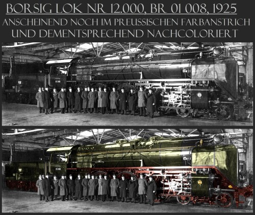 BR 01 008 Borsig 1925 preußischer preussischer Anstrich DRG grün oliv braunrot oliv v