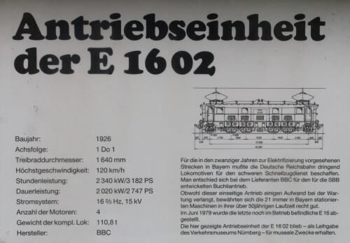 e Altbaulok E 16 DB Fahrmotoren Museum Koblenz (1)