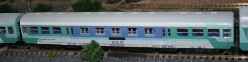 mint türkis Regional Express Theisen Dirk Produkfarben DB Epoche 5 N Wagen Silberling Kakadu Speisew