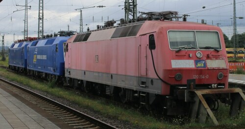 BR 120 WRS blau Drehstromlok Karlsruhe Hbf Hauptbahnhof (1d)