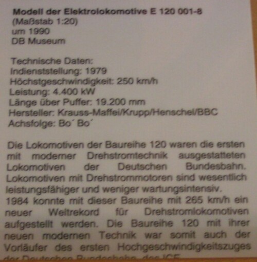 BR 120 Modell DB Museum Koblenz Trans Europ Express IC Lok Intercity rot beige Bart Lokpaint (1)