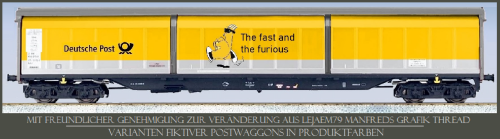 Schiebewandwagen Transwaggon Post Postwaggon Produktfarben Systemtechnik DB gelb