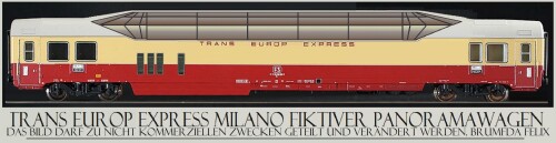TEE Milano Panoramawagen Domecar Aussichtswagen FS Trans Europ Express Ferrovie dello Stato
