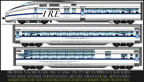 VT 18.16 DR 175 Doppelstockwagen DoStos modernisiert DB Epoch 5 Produktfarben fernblau (1)