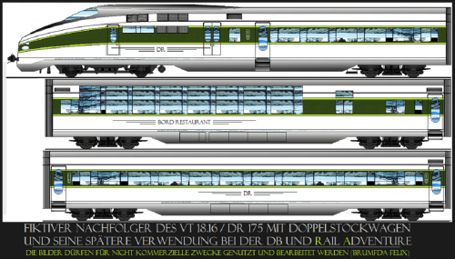 VT 18.16 DR 175 Doppelstockwagen DoStos modernisiert DB Epoch 5 Produktfarben grün (1)