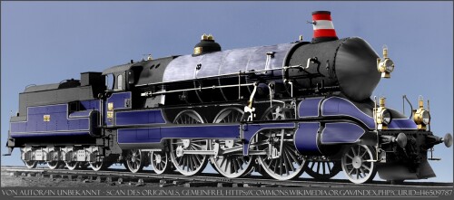 Kkstb 210.09 86.21 werksfoto 1910 blau Donau Monarchie Stromlinien Dampflok