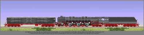 BR 19 1001 Dampfmotorlok Henschel 1 F 3 Wüstenlok 1942 BR 46 BR 53 BR 52 Kondenstender DRG Güterzug 