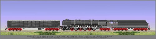 BR 19 1001 Dampfmotorlok Henschel 1 F 3 Wüstenlok 1942 BR 46 BR 53 BR 52 Kondenstender DRG Güterzug 