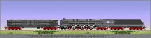 BR 19 1001 Dampfmotorlok Henschel 1 F 3 Wüstenlok 1942 BR 46 BR 53 BR 52 Kondenstender DRG Güterzug 