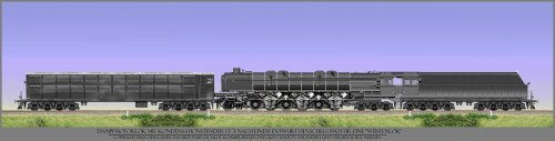 BR 19 1001 Dampfmotorlok Henschel 1 F 3 Wüstenlok 1942 BR 46 BR 53 BR 52 Kondenstender DRG Güterzug 