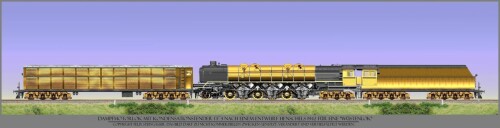 BR 19 1001 Dampfmotorlok Henschel 1 F 3 Wüstenlok 1942 BR 46 BR 53 BR 52 Kondenstender DRG Güterzug 