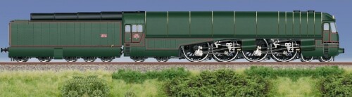 Entwurf André Chapelon 1043 SNCH Est 242 250kmh schnelle Dampflok mit Frontführerstand 2 B B 2 Achsf