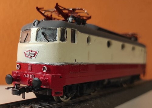FS E 444 056 TEE Adriatico Trans Europ Express IC Lok Intercity rot beige Dikran1960