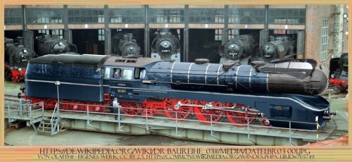 BR 03 154 Stromlinien Versuchslok als Serie BR 03.10 Front windschnittig steam Aerodynamic train A (