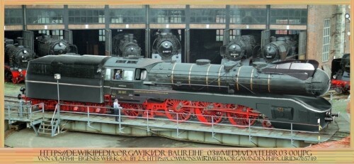 BR 03 154 Stromlinien Versuchslok als Serie BR 03.10 Front windschnittig steam Aerodynamic train Bru