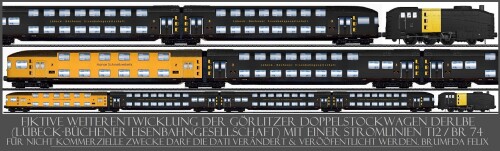 BR 74 Preußische T 12 Stromlinie LBELübeck Büchener Eisenbahn Görlitzer Waggonbau Doppelstockwagen D